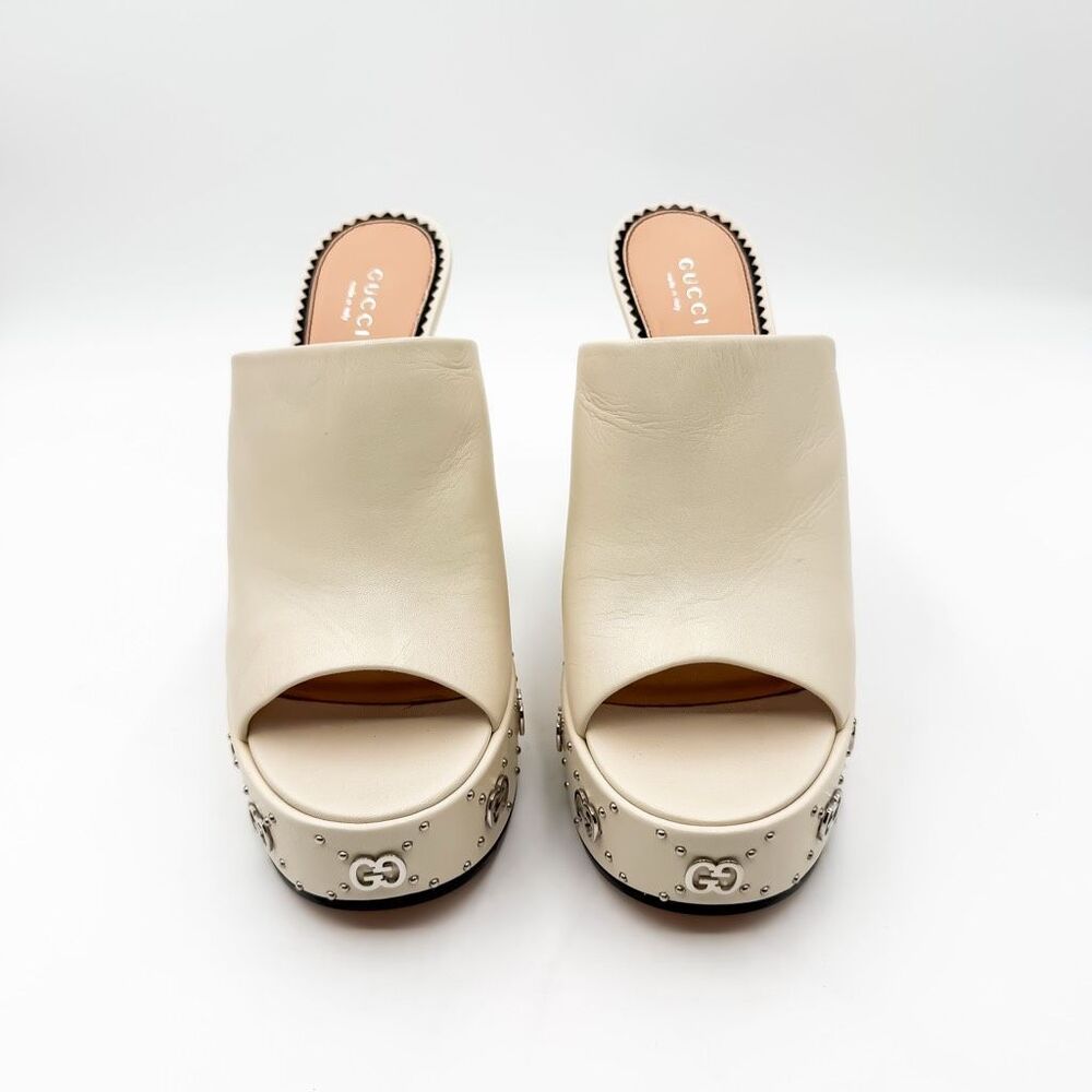 Gucci GG Janaya Platform Mules Monogram Sandals EU 39.5 US 9.5 - Picture 3 of 11